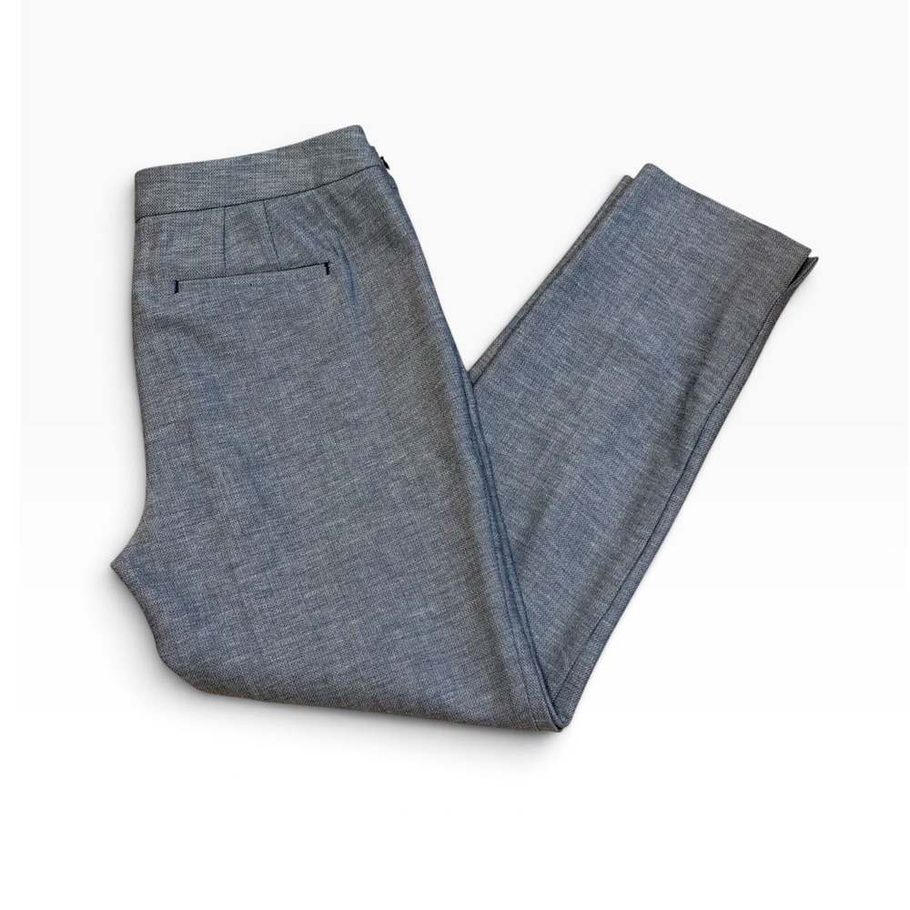 Talbots Chatham Ankle Pants Women 6P Grey GUC Textured Slim Straight Side Zip